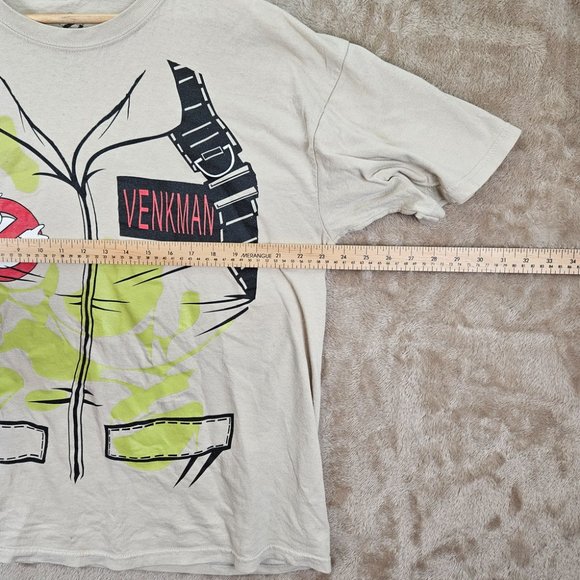 Ghostbusters Venkman Slimer T-Shirt Mens Size XL Movie Cinema Beige Short Sleeve - Picture 3 of 10